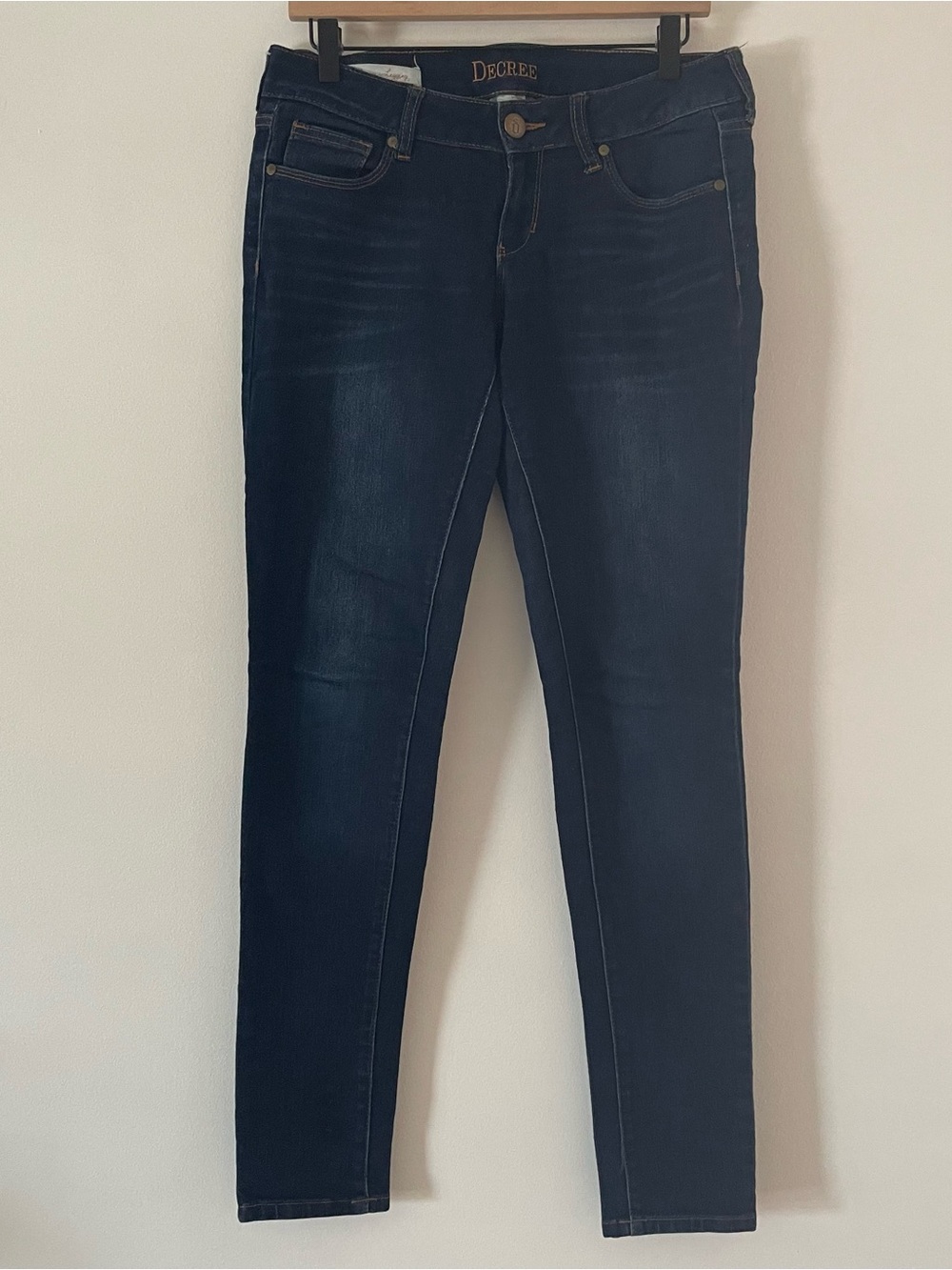 Decree Women's Dark Wash Skinny Jeans Cotton Dark Blue Junior 7